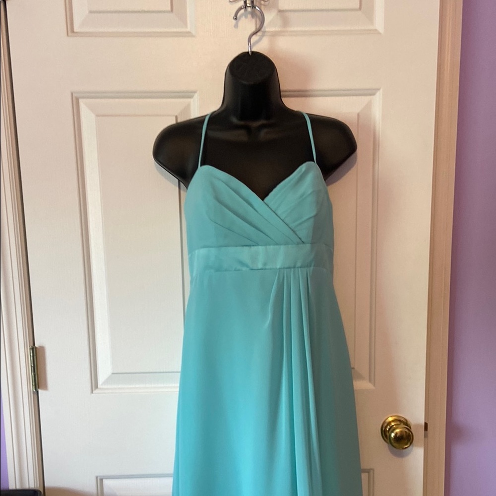 Alfred Angelo long turquoise maxi dress